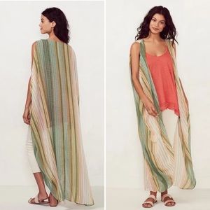 LC Lauren Conrad Striped Long Chiffon Summery Vest Women’s S/M Small/Medium NWT!